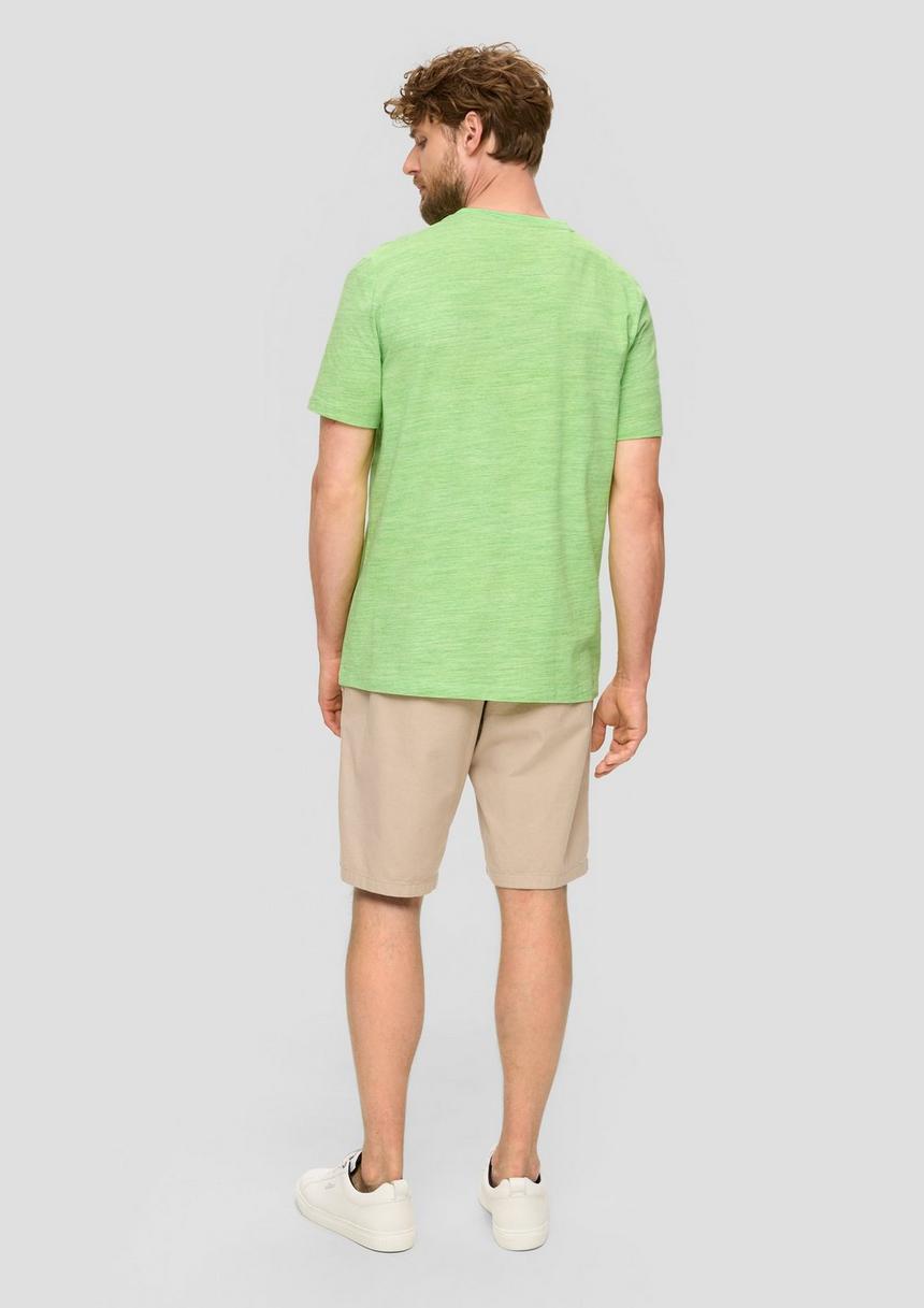 S.Oliver Meliertes T-Shirt Mit Henley-Ausschnitt