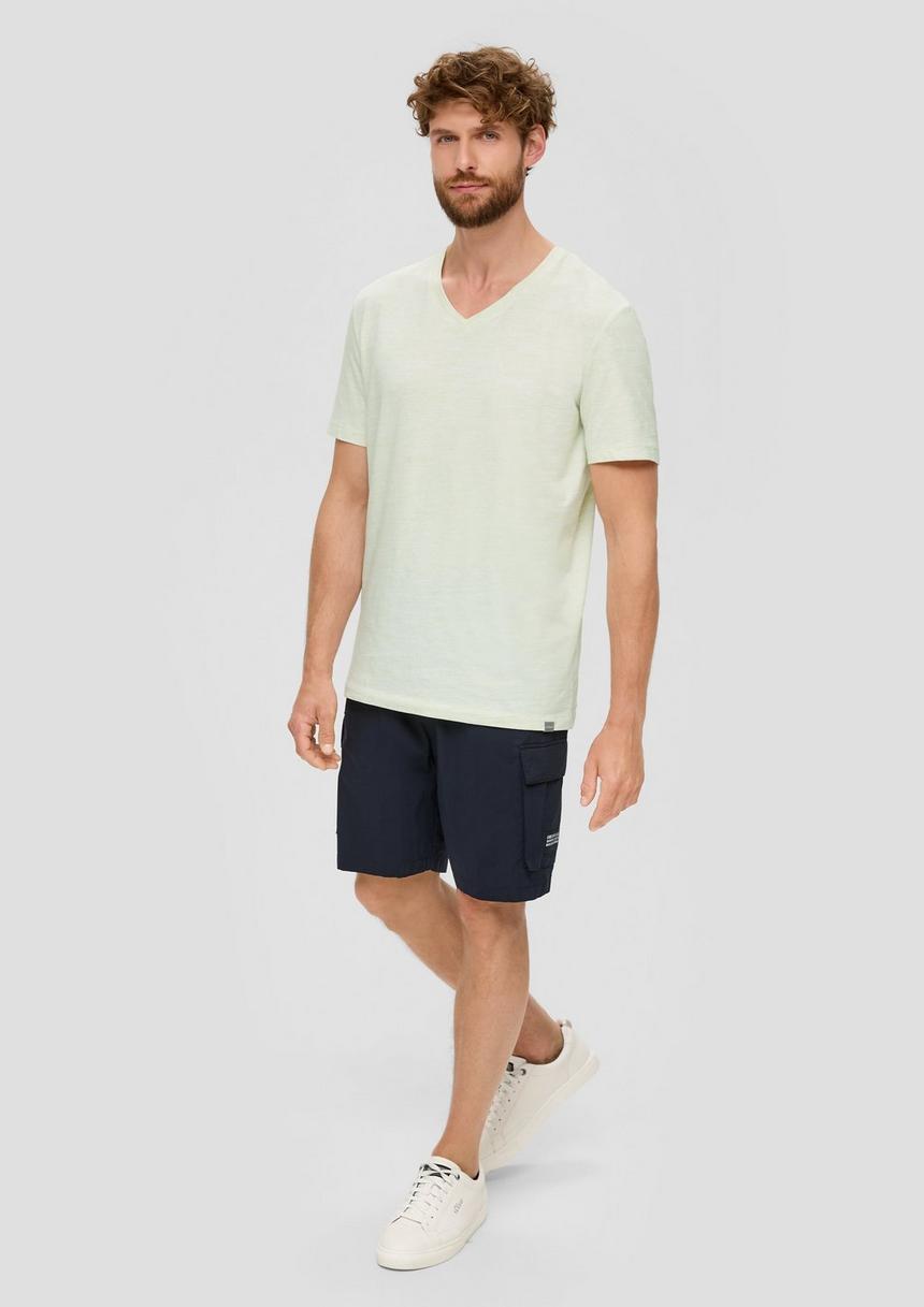 S.Oliver Meliertes T-Shirt Mit V-Ausschnitt