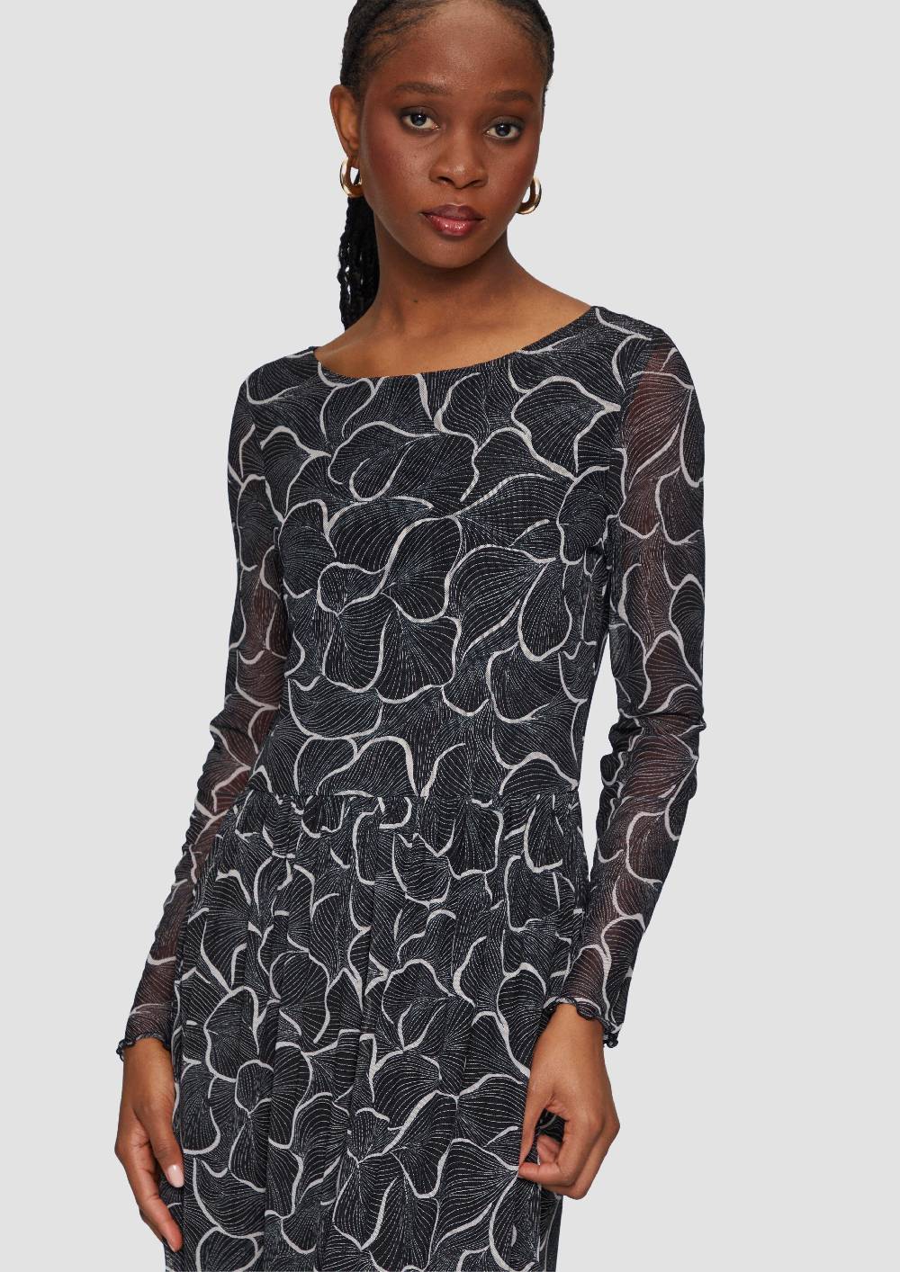 S.Oliver Mesh-Kleid Mit U-Boot-Ausschnitt