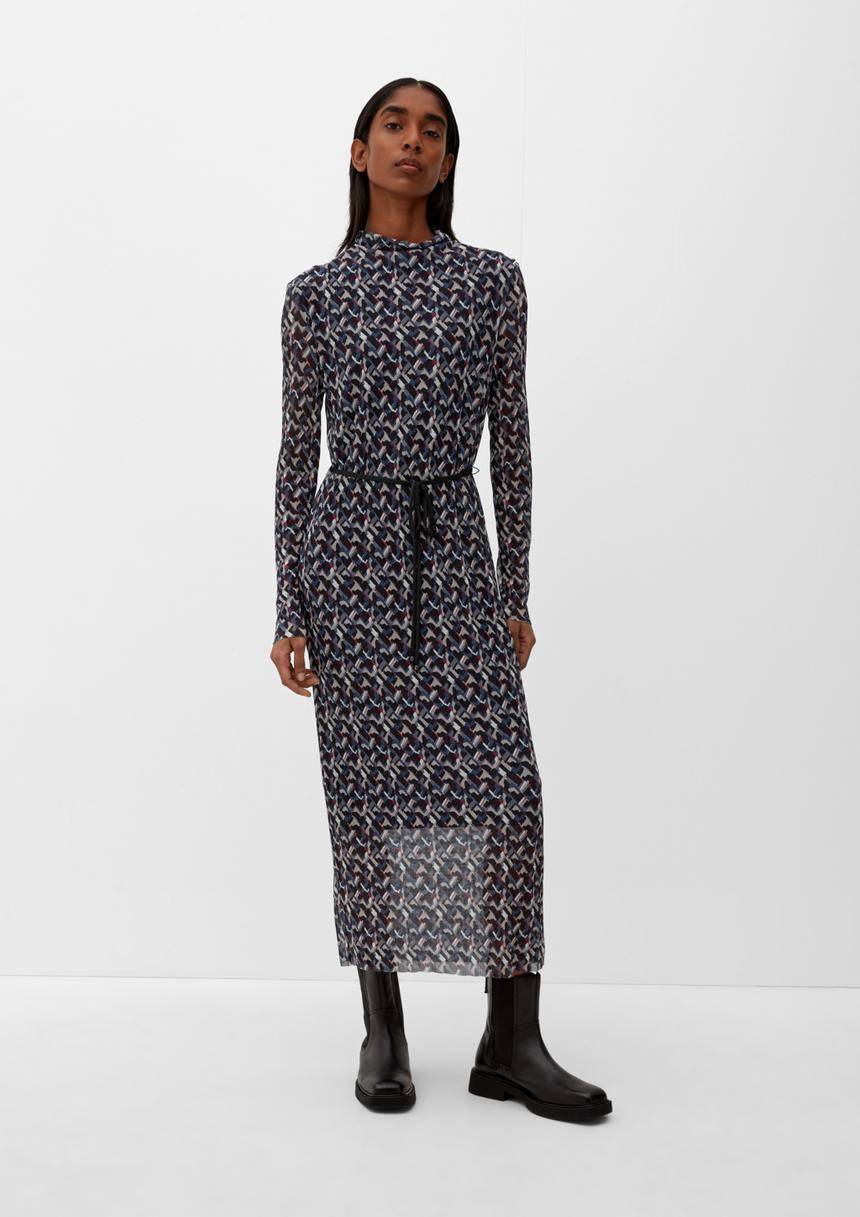 S.Oliver Meshkleid mit Faltenstruktur