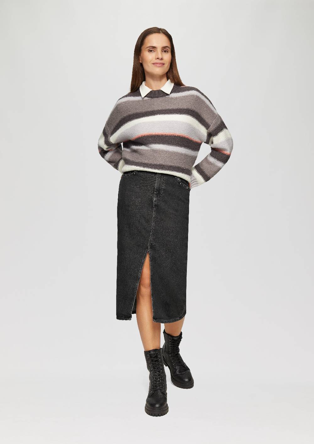 S.Oliver Midi-Jeansrock Mit Gehschlitz