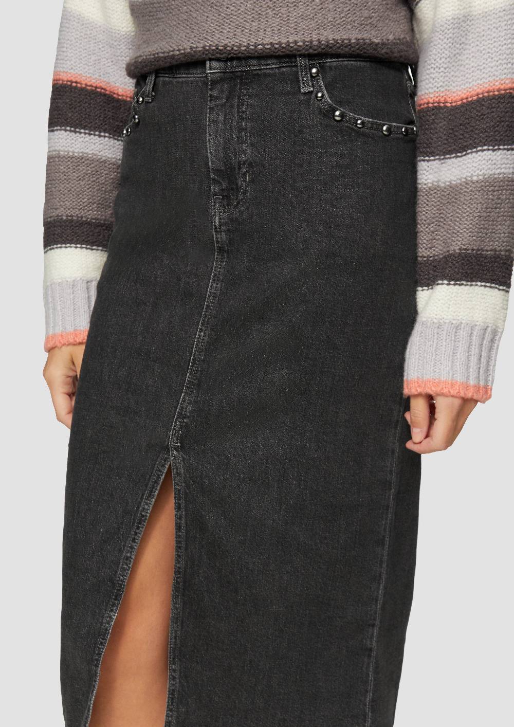 S.Oliver Midi-Jeansrock Mit Gehschlitz