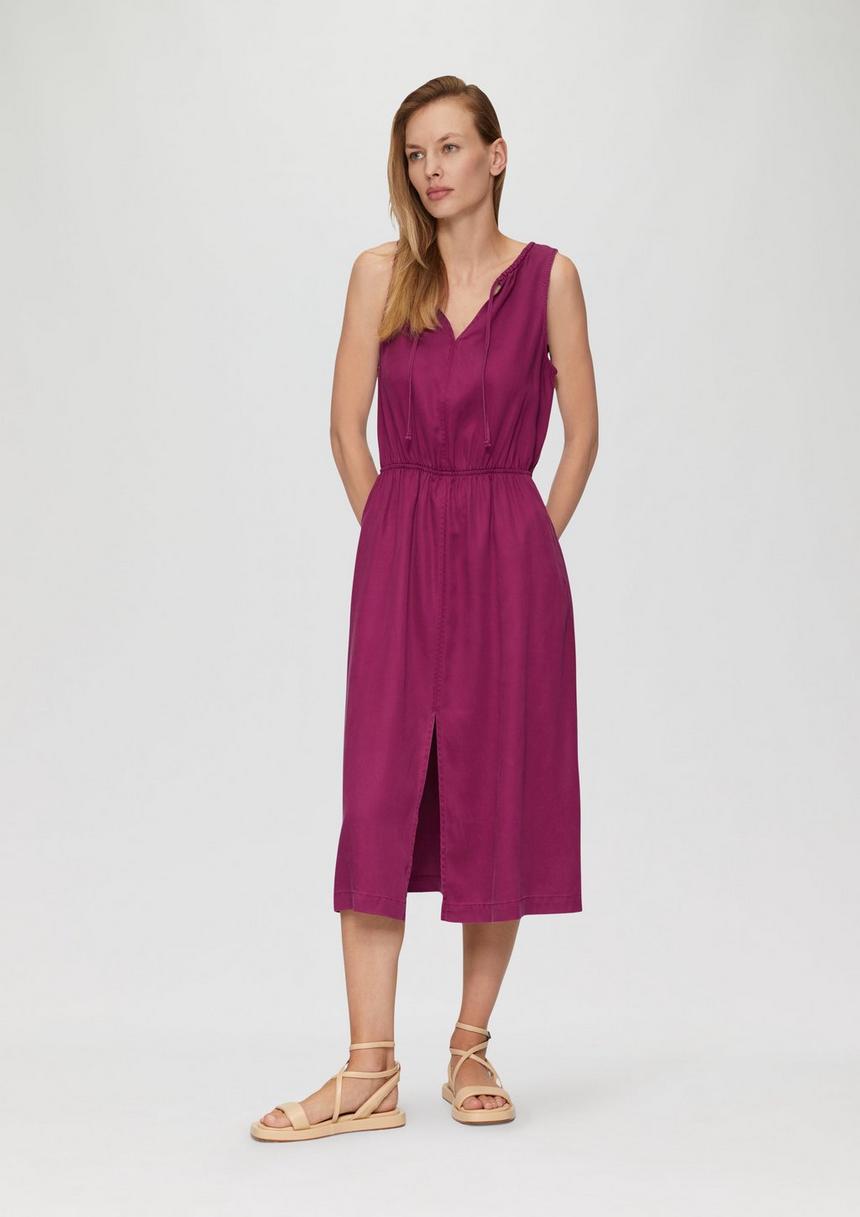 S.Oliver Midi-Kleid Aus Lyocell Mit Gummizug
