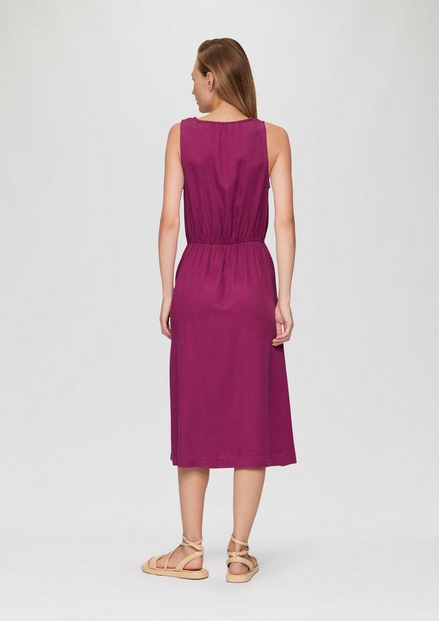 S.Oliver Midi-Kleid Aus Lyocell Mit Gummizug