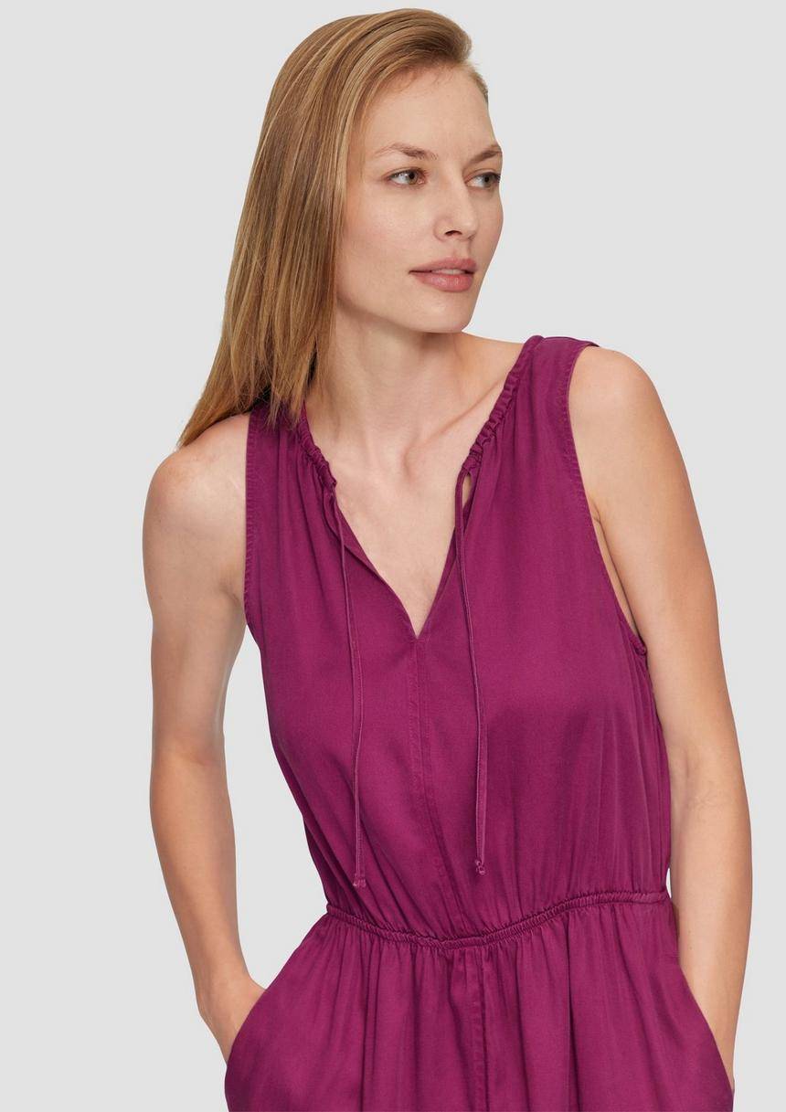 S.Oliver Midi-Kleid Aus Lyocell Mit Gummizug