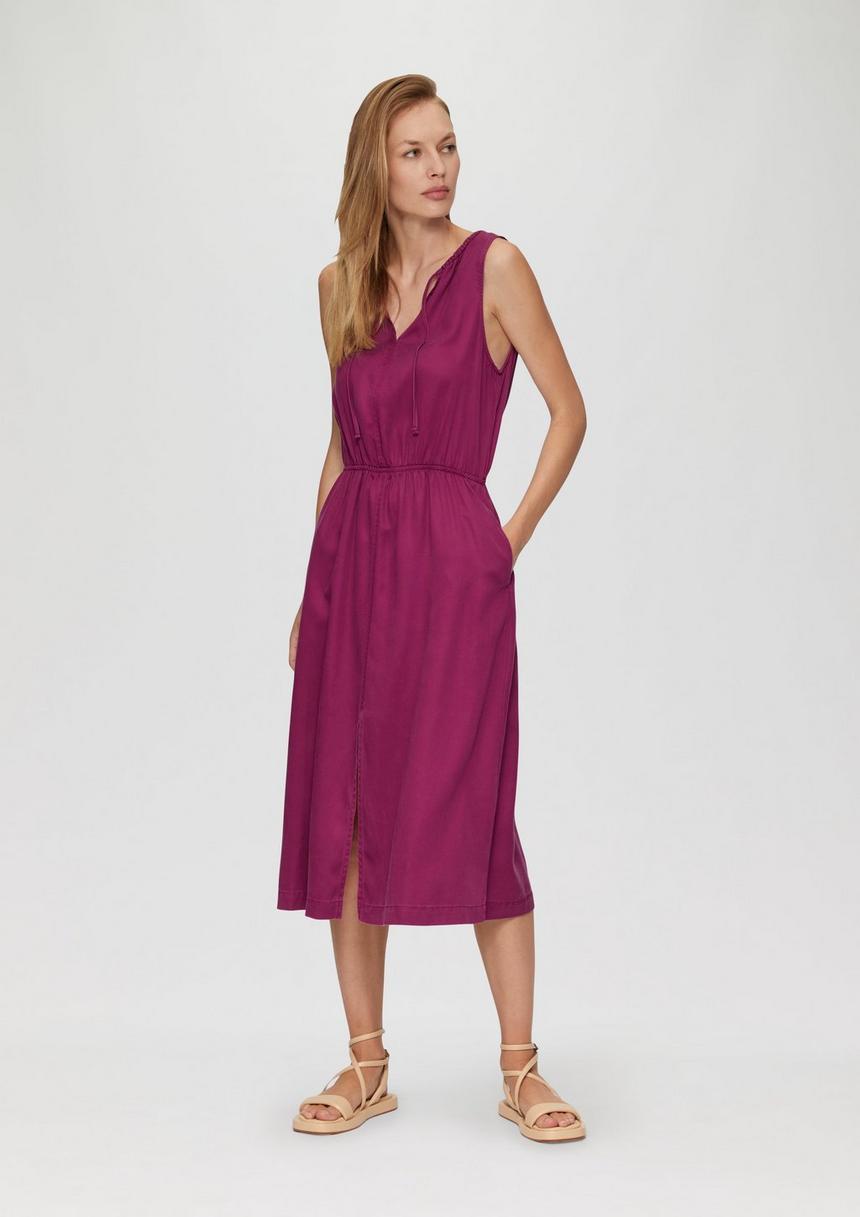 S.Oliver Midi-Kleid aus Lyocell mit Gummizug