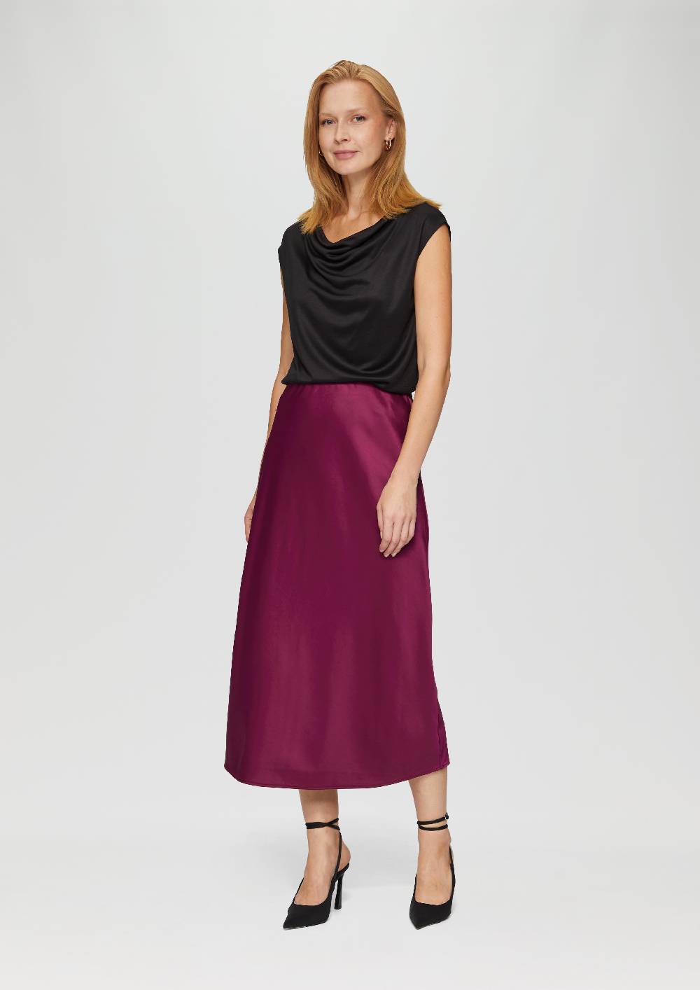 S.Oliver Midi-Rock Aus Satin