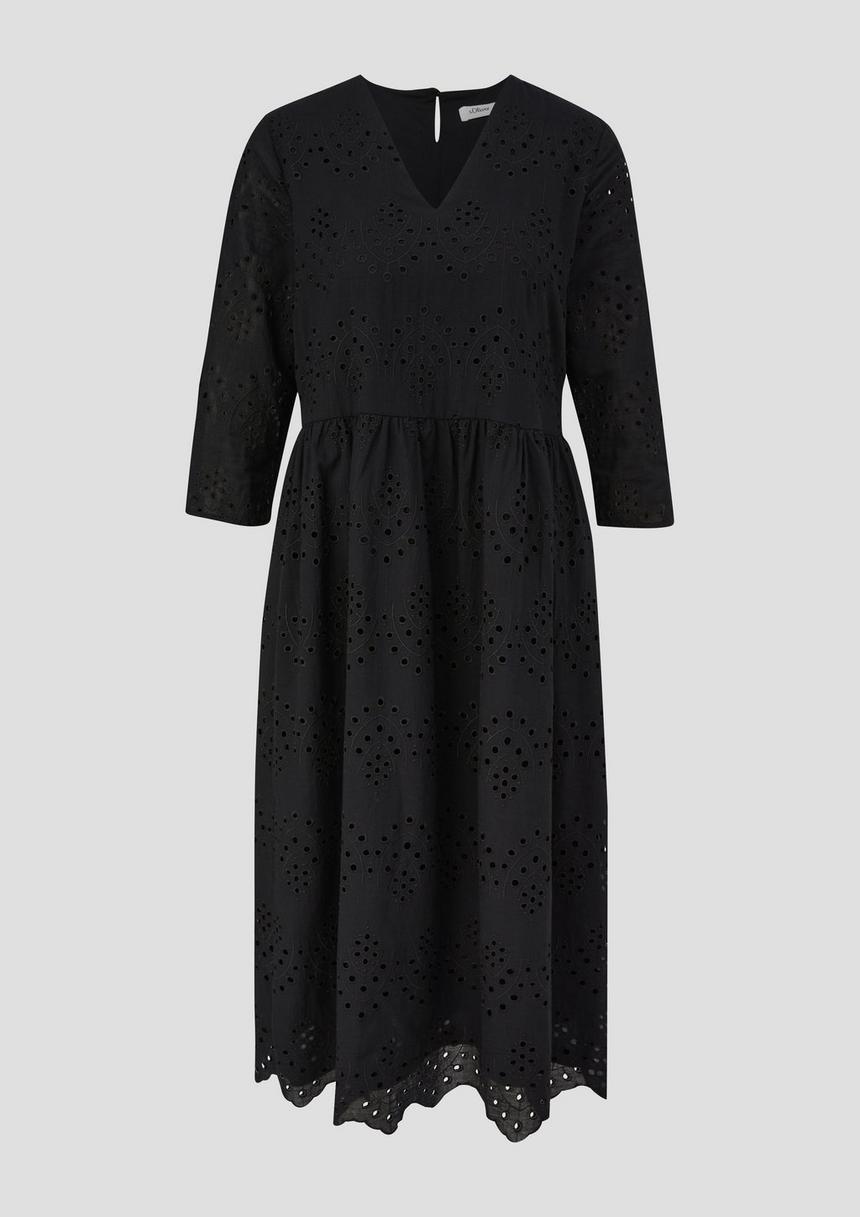 S.Oliver Midikleid Aus Broderie Anglaise