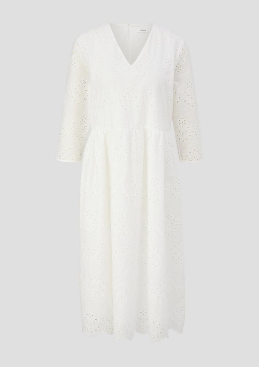 S.Oliver Midikleid Aus Broderie Anglaise