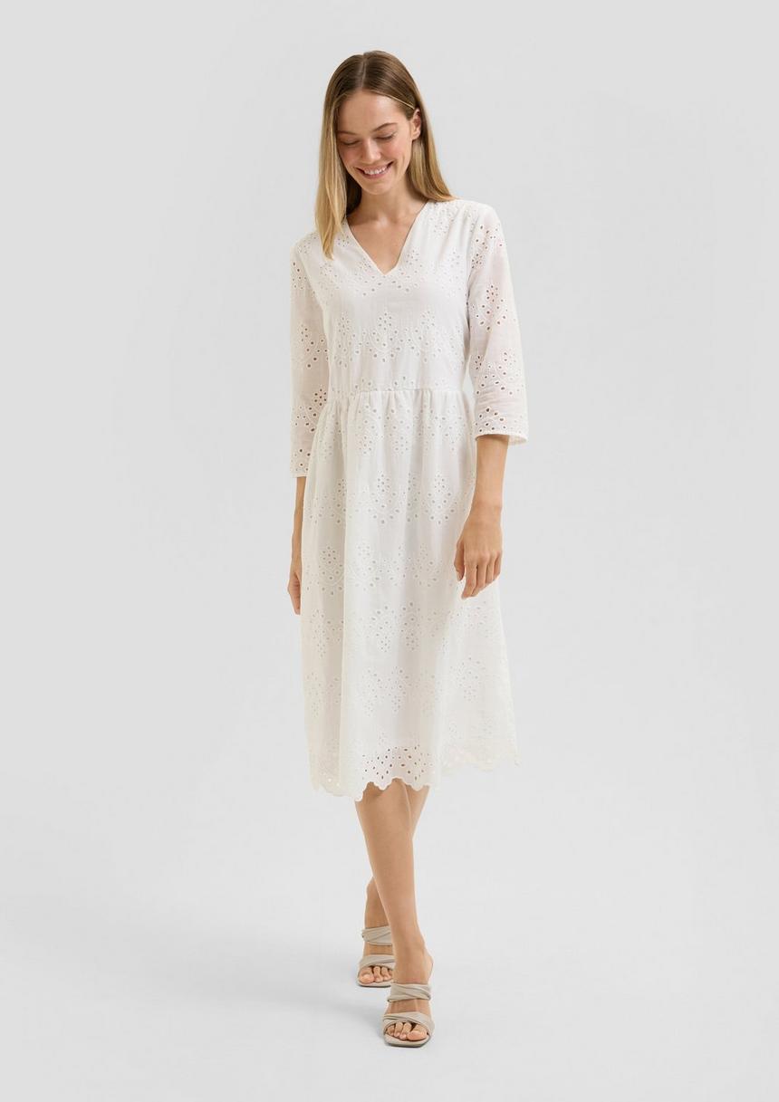 S.Oliver Midikleid aus Broderie Anglaise
