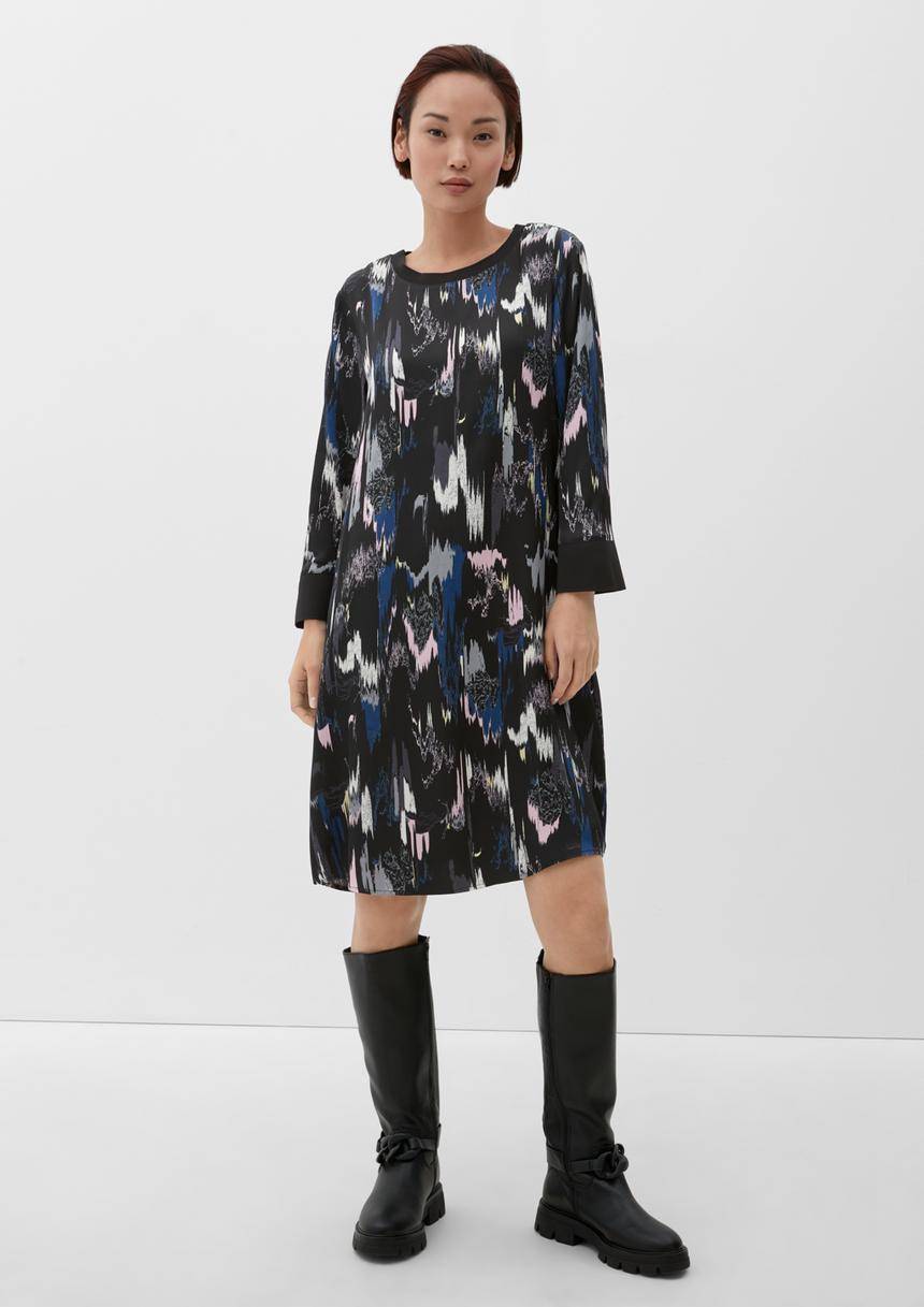 S.Oliver Midikleid Mit Allover-Muster