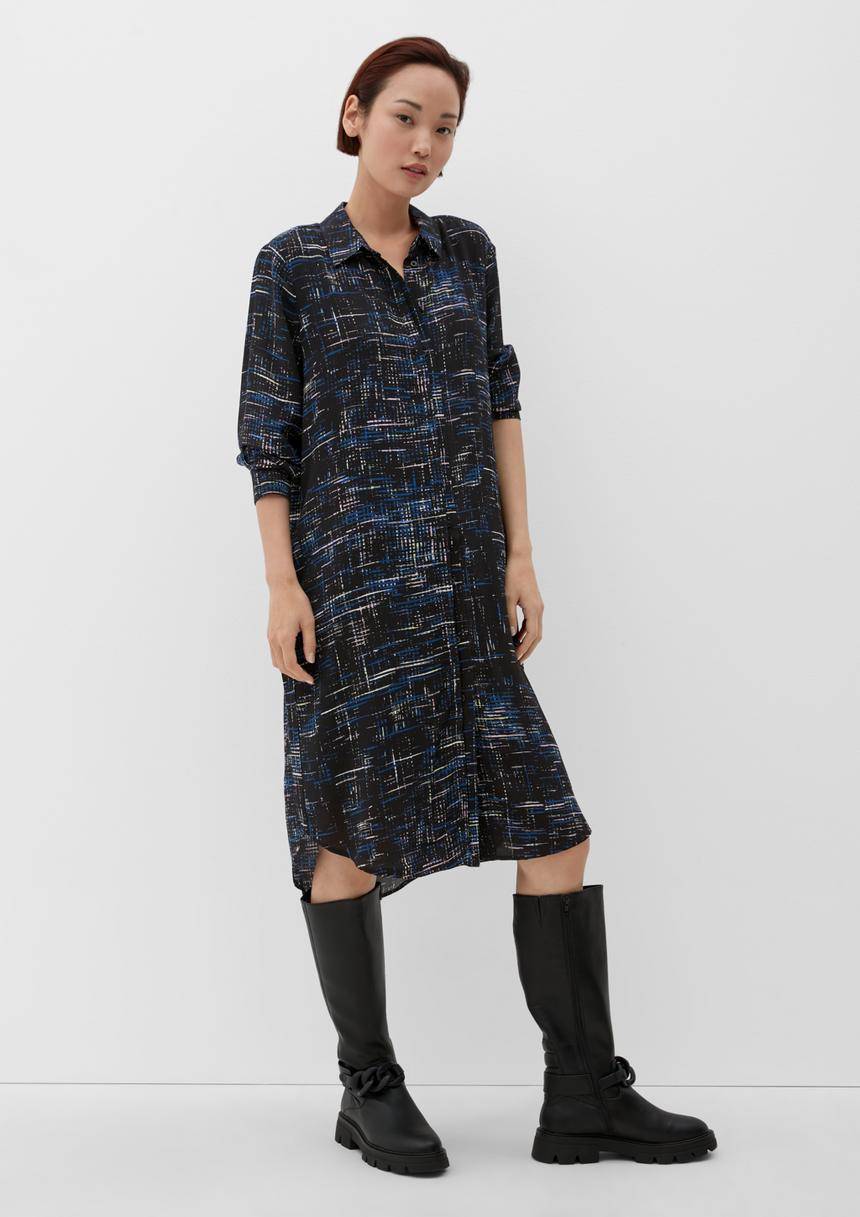 S.Oliver Midikleid Mit Allover-Muster