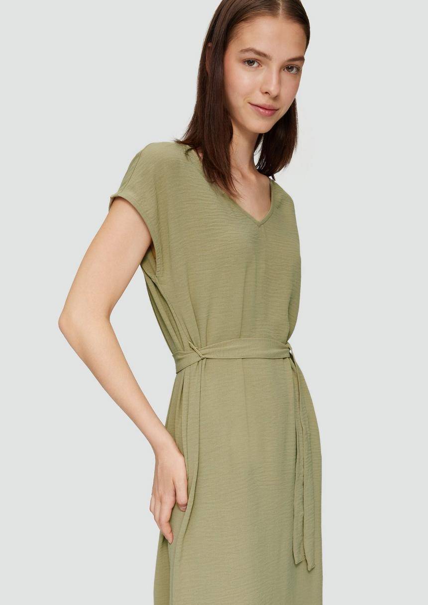 S.Oliver Midikleid Mit V-Ausschnitt Im Relaxed Fit