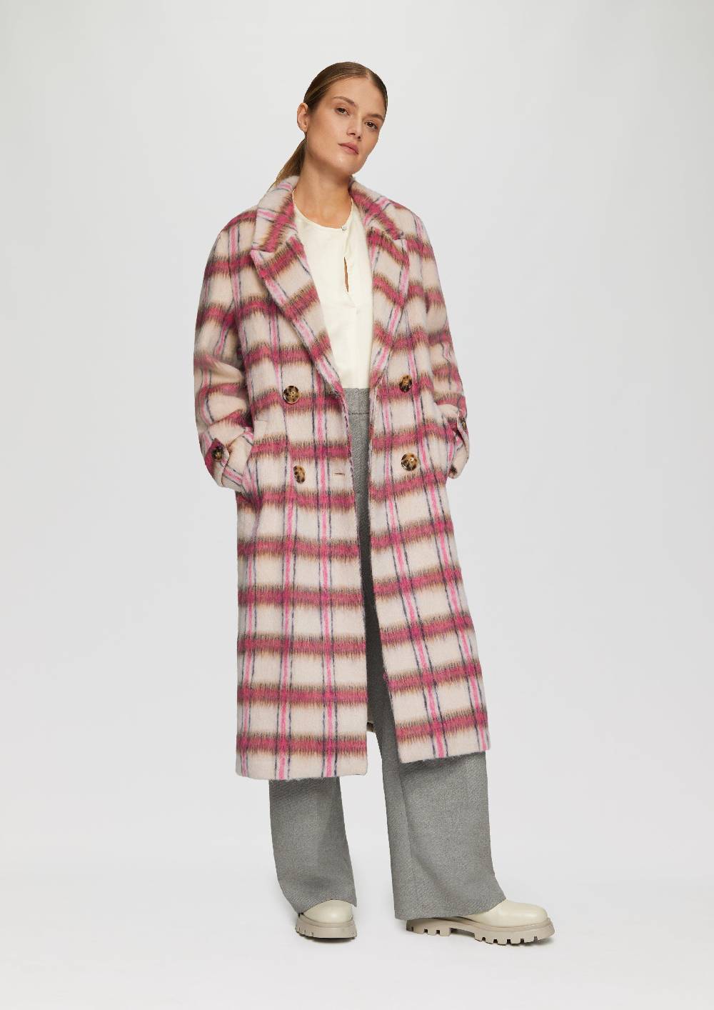 S.Oliver Modischer Mantel Mit Karo-Muster