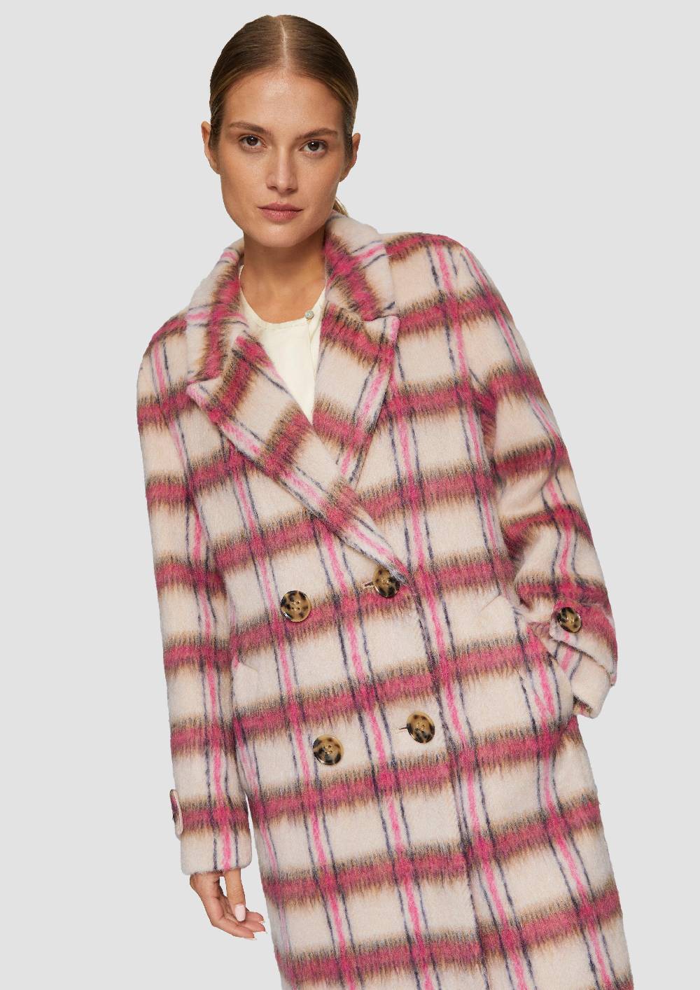 S.Oliver Modischer Mantel Mit Karo-Muster