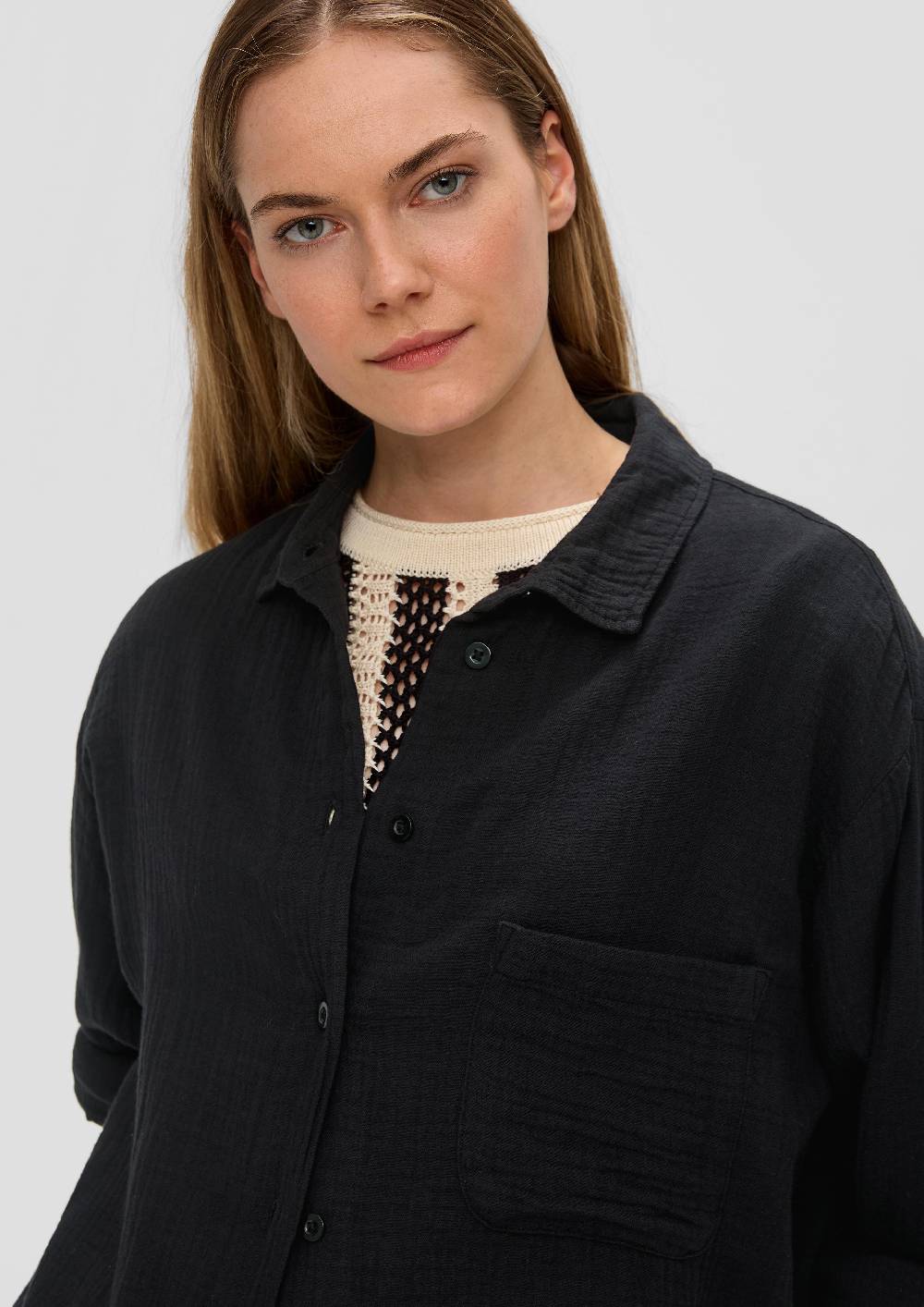 S.Oliver Musselinbluse Im Oversized Fit