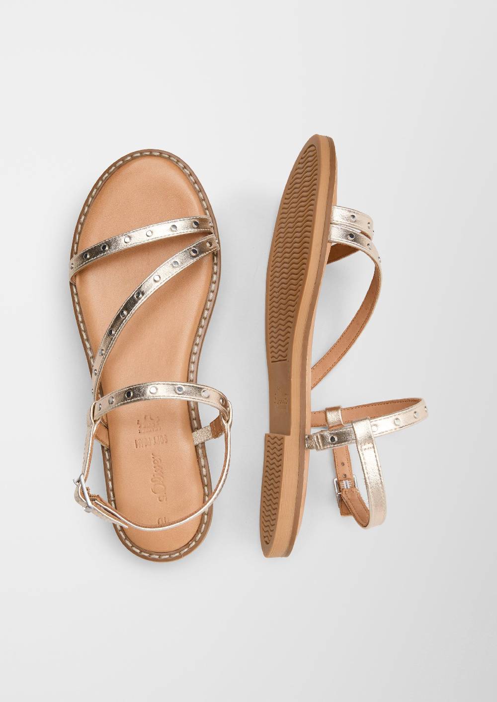 S.Oliver Nieten-Sandalen Aus Echtleder