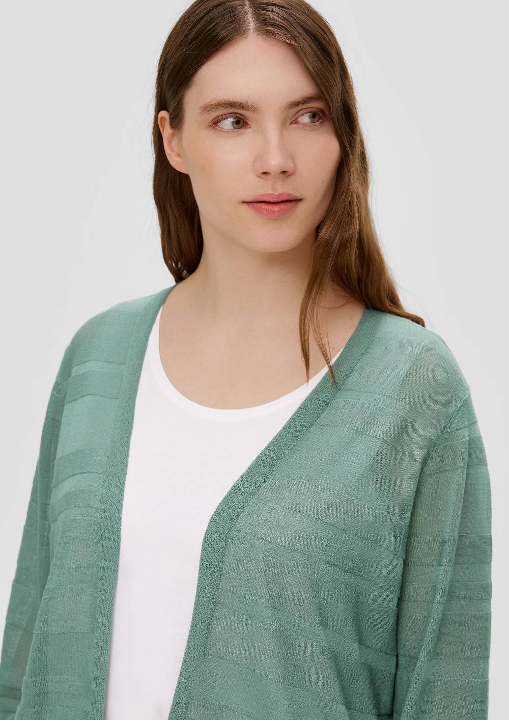 S.Oliver Offene Strickjacke Aus Viskosestretch