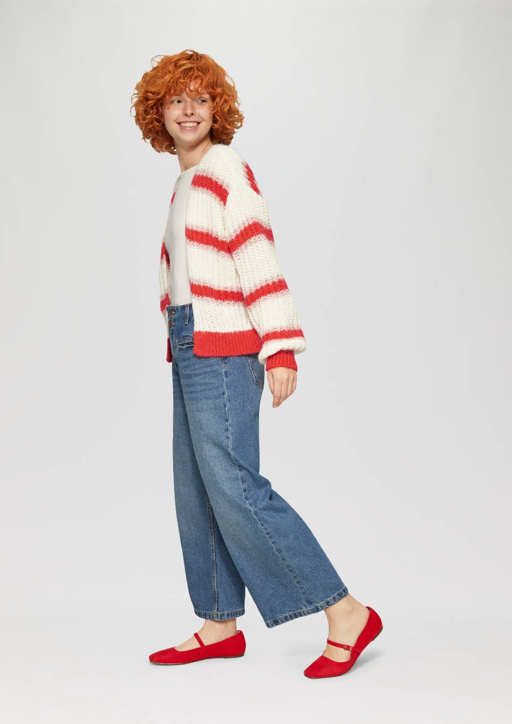 S.Oliver Offene Strickjacke Mit Blockstreifen