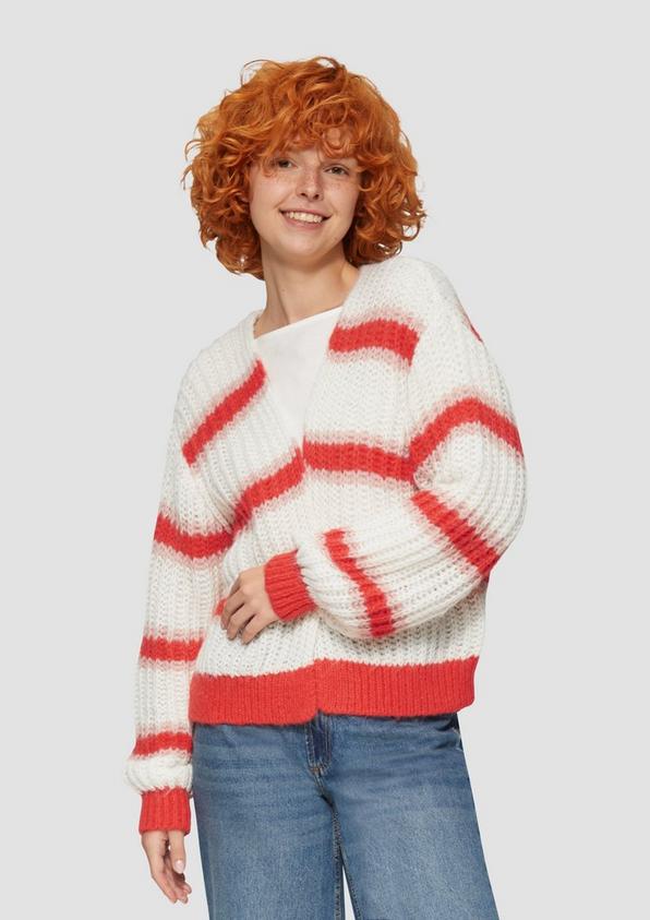 S.Oliver Offene Strickjacke mit Blockstreifen