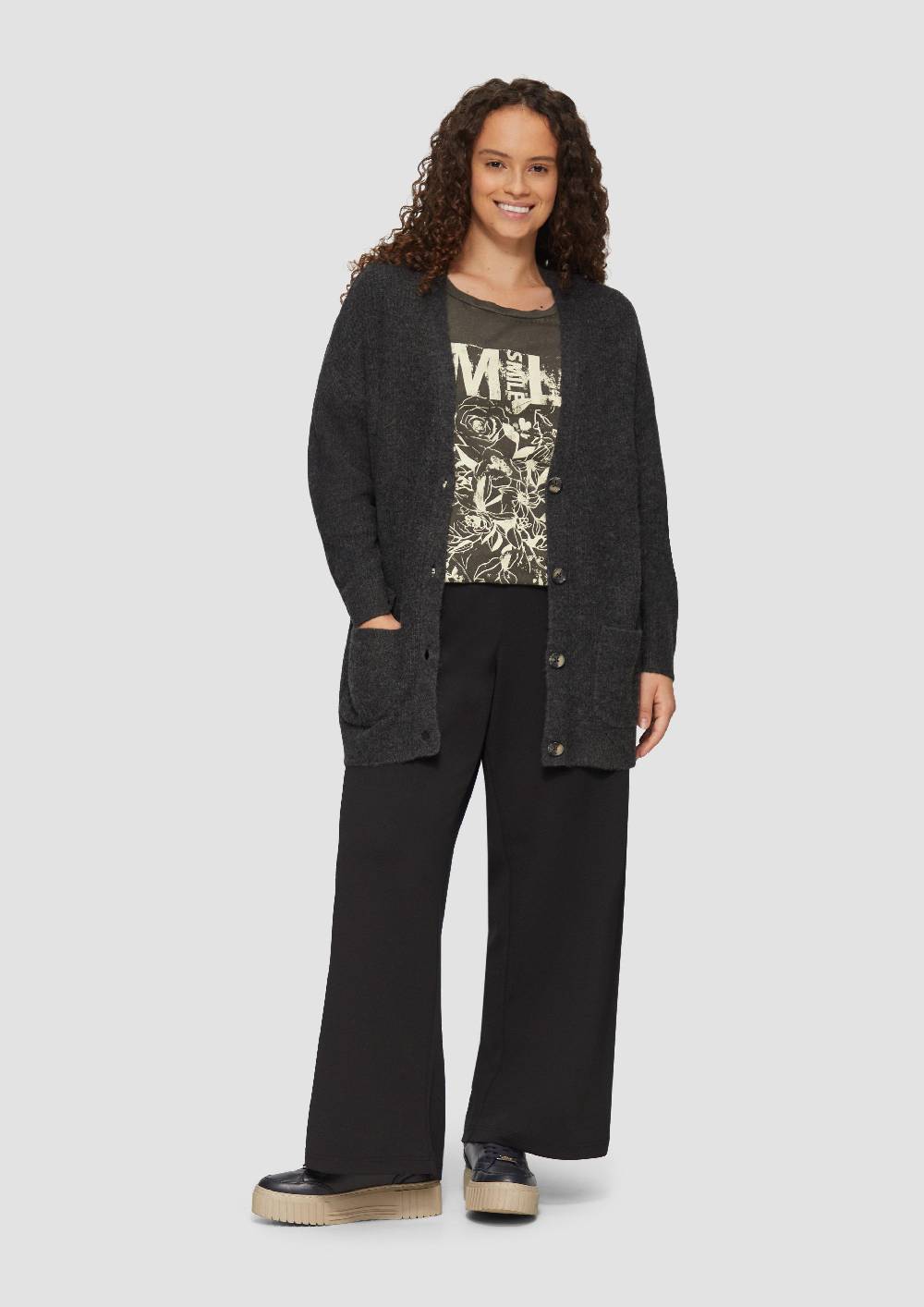 S.Oliver Oversized Print-Shirt Im Used-Look