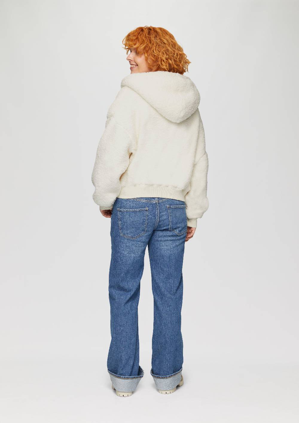 S.Oliver Oversized Sweatjacke Aus Teddy-Plüsch