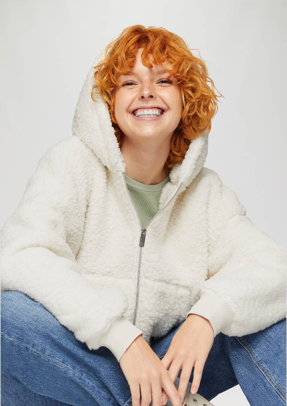 S.Oliver Oversized Sweatjacke Aus Teddy-Plüsch