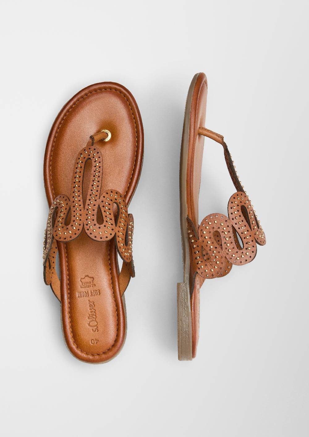 S.Oliver Pantoletten Aus Echtleder