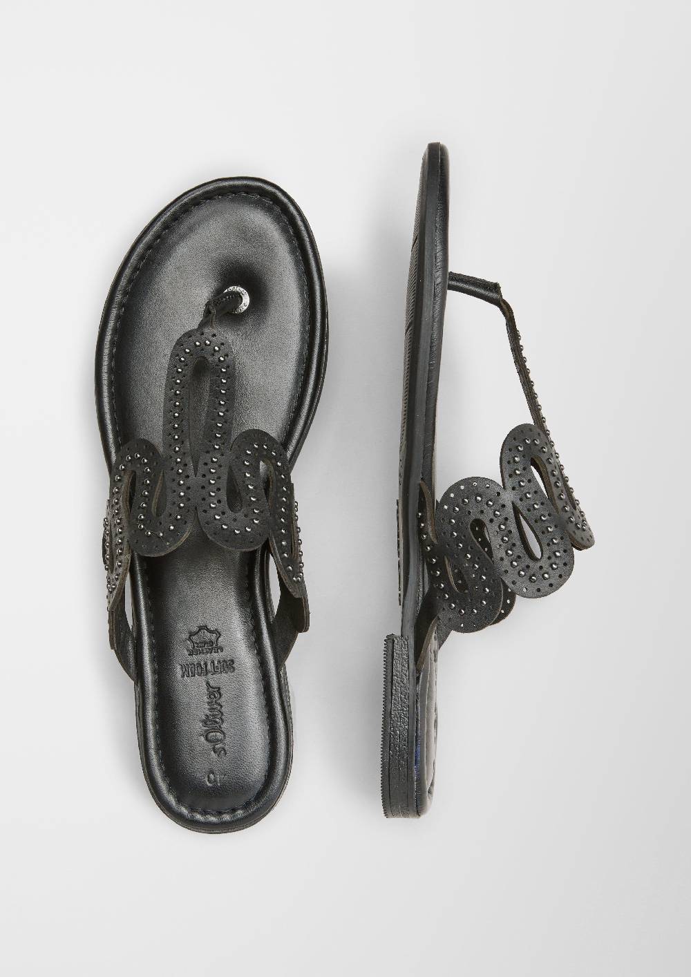 S.Oliver Pantoletten Aus Echtleder