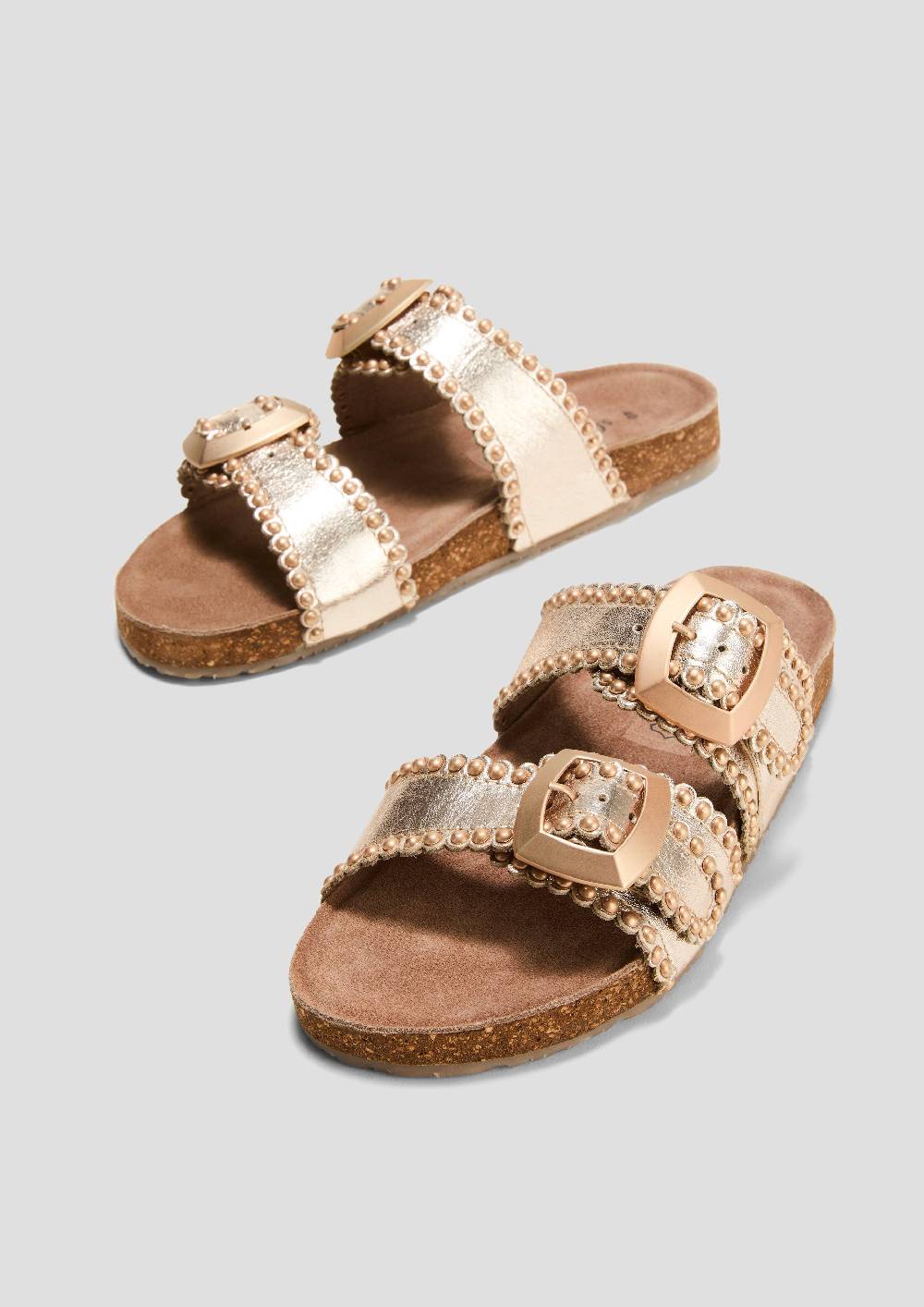 S.Oliver Pantoletten Aus Leder Mit Nieten