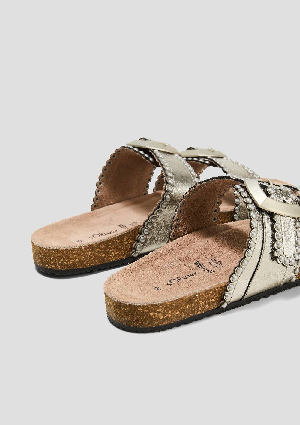 S.Oliver Pantoletten Aus Leder Mit Nieten