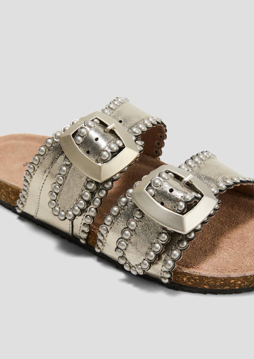 S.Oliver Pantoletten Aus Leder Mit Nieten