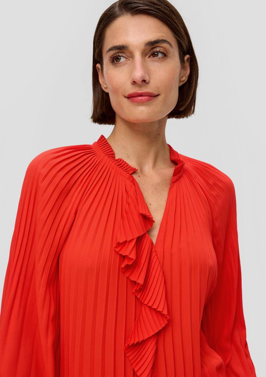 S.Oliver Plissee-Bluse Mit Volant