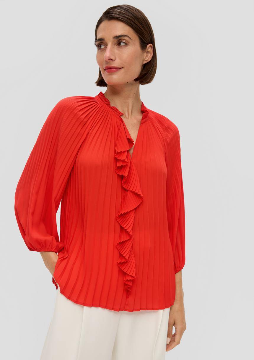 S.Oliver Plissee-Bluse mit Volant