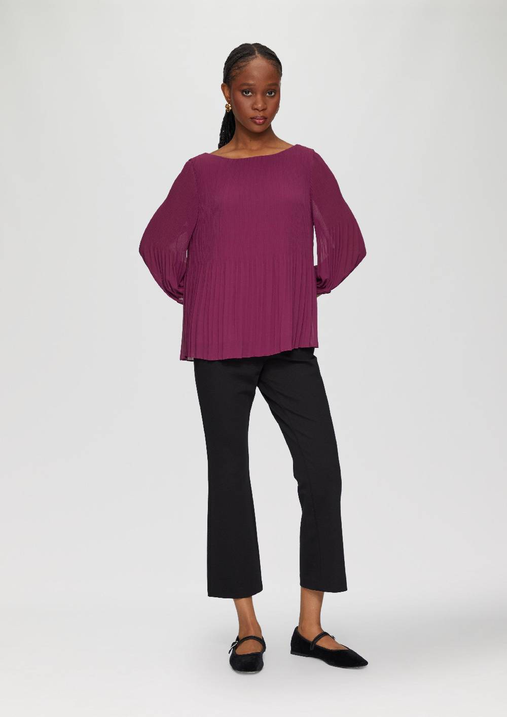 S.Oliver Plissierte Chiffonbluse