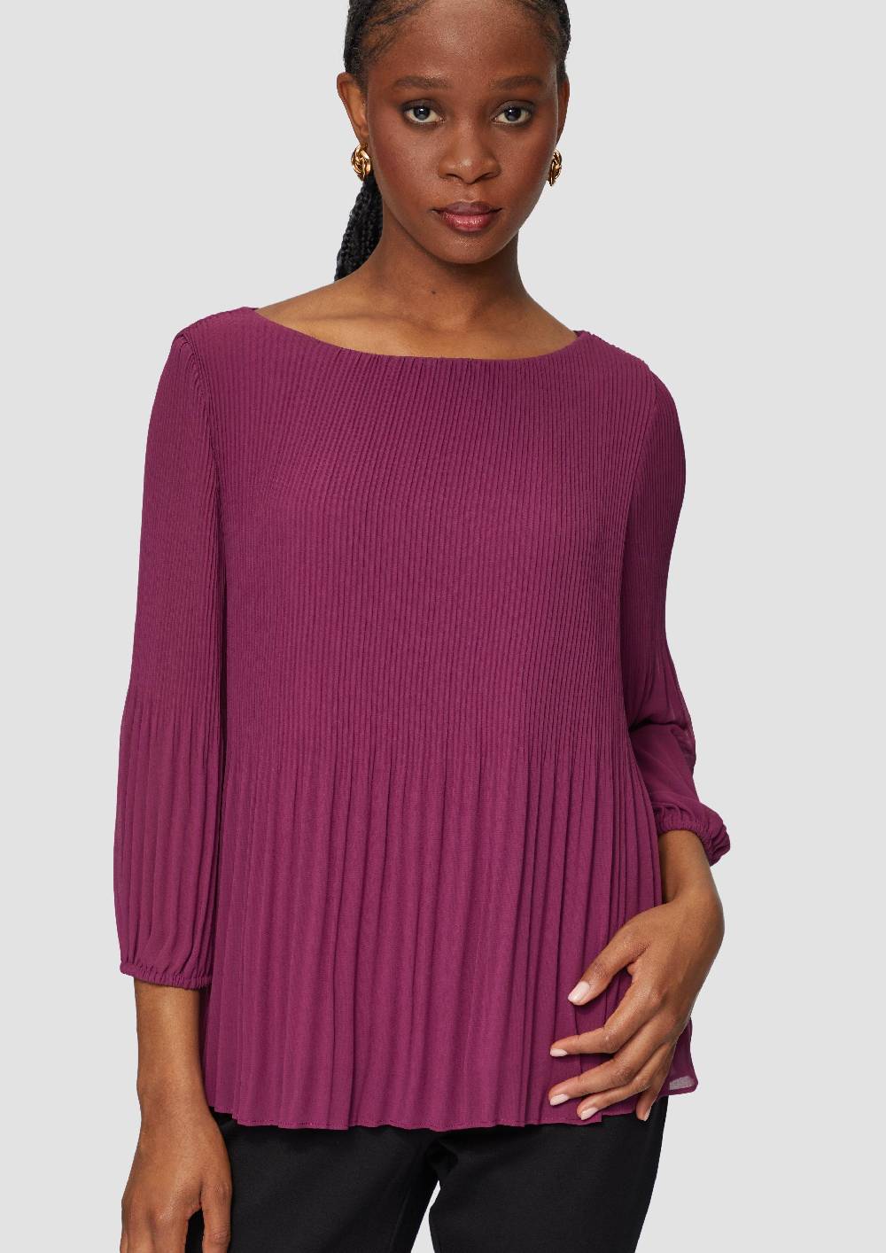 S.Oliver Plissierte Chiffonbluse