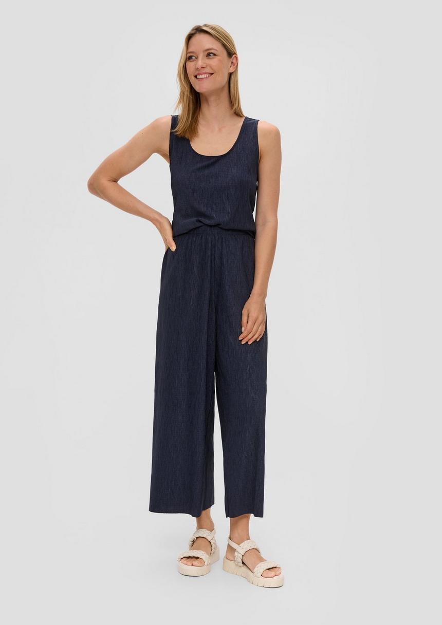 S.Oliver Plissierte Wide-Leg-Hose Mit Elastikbund