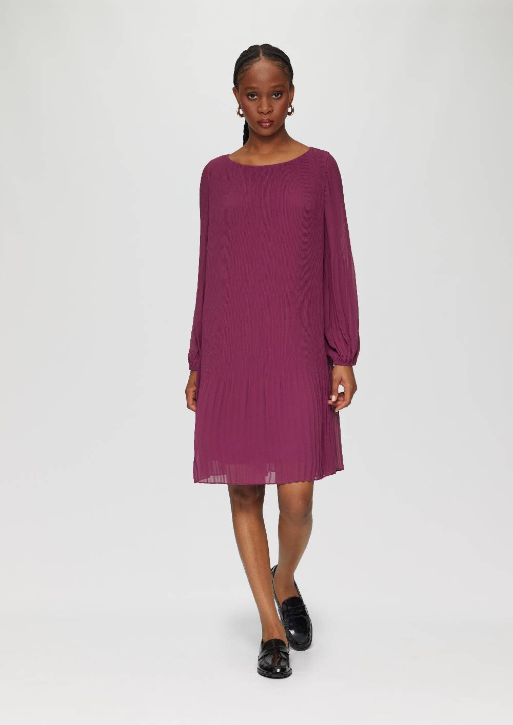 S.Oliver Plissiertes Chiffonkleid