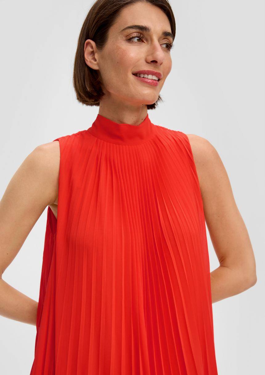 S.Oliver Plissiertes Chiffonkleid