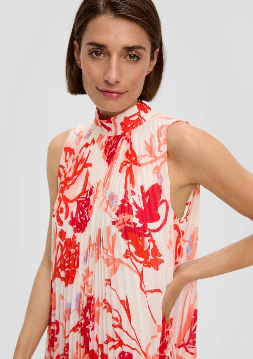 S.Oliver Plissiertes Chiffonkleid