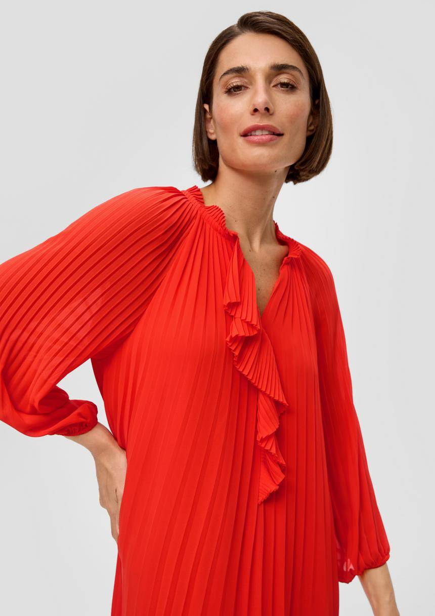 S.Oliver Plissiertes Kleid Aus Chiffon