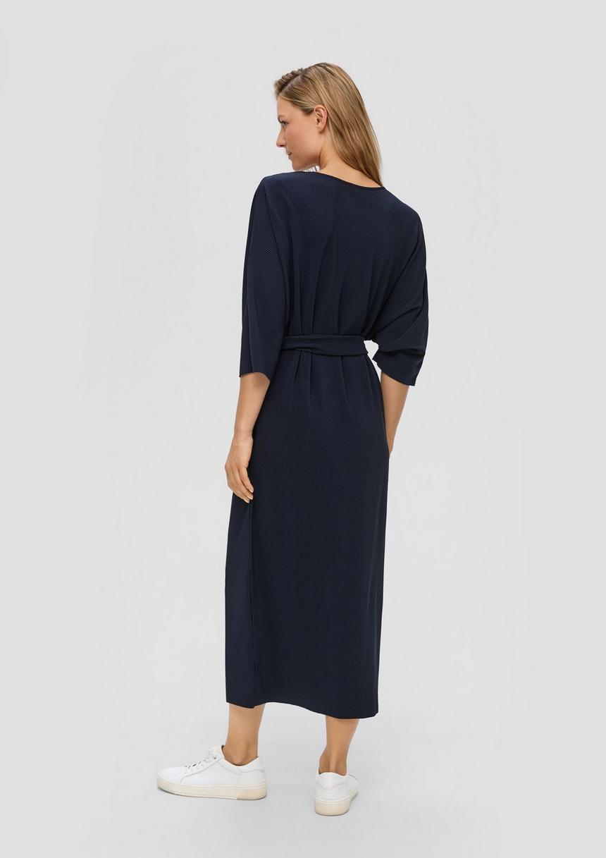 S.Oliver Plissiertes Kleid Mit Bindegürtel