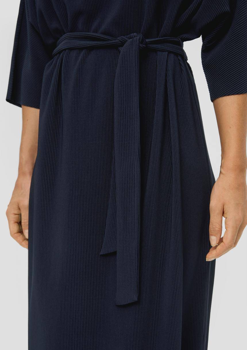 S.Oliver Plissiertes Kleid Mit Bindegürtel