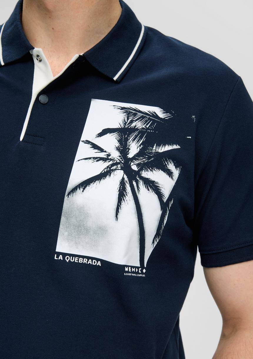 S.Oliver Poloshirt Aus Baumwolle Mit Frontprint