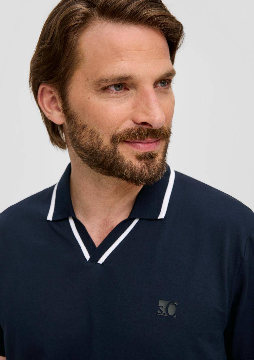 S.Oliver Poloshirt Aus Baumwollmix Mit Logo-Detail
