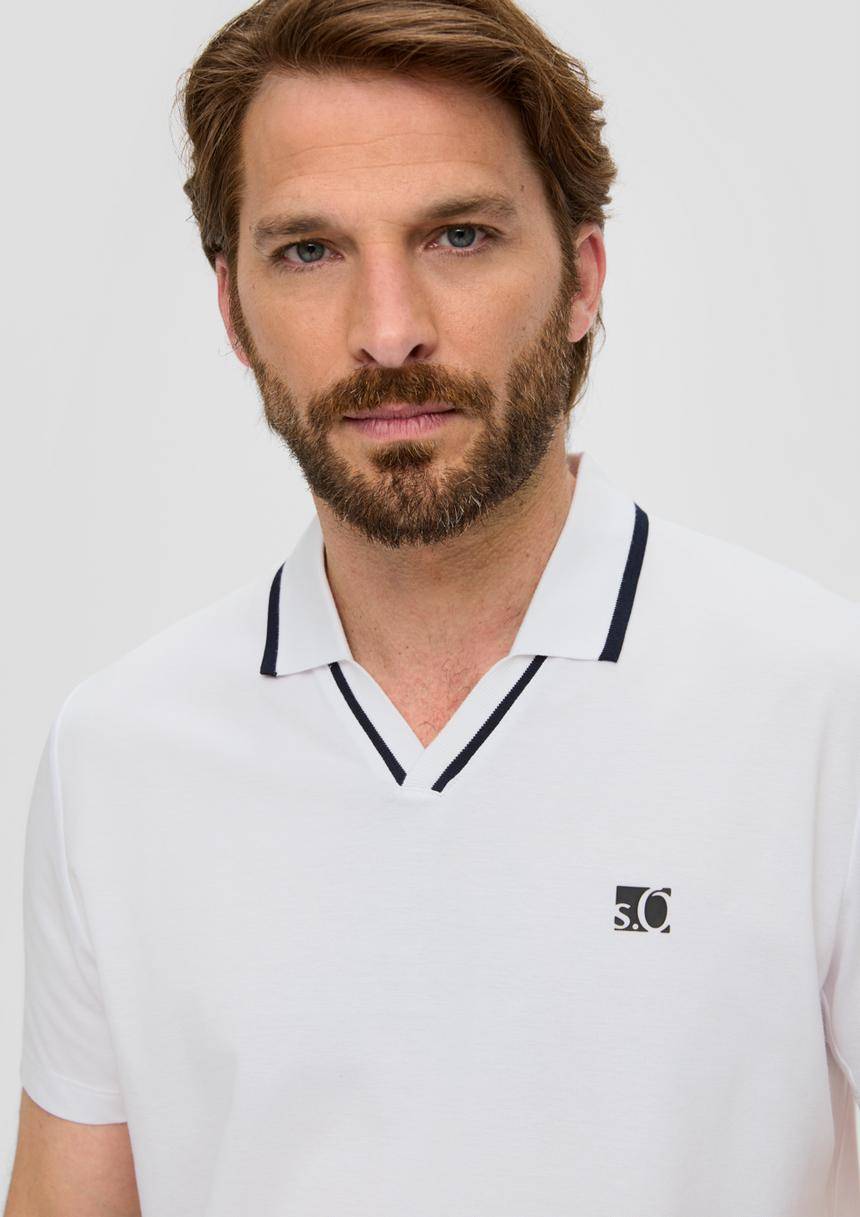 S.Oliver Poloshirt Aus Baumwollmix Mit Logo-Detail