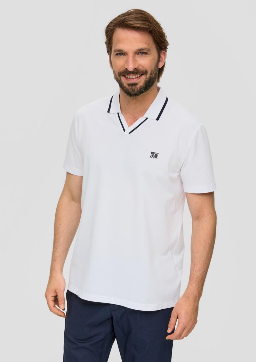 S.Oliver Poloshirt aus Baumwollmix mit Logo-Detail