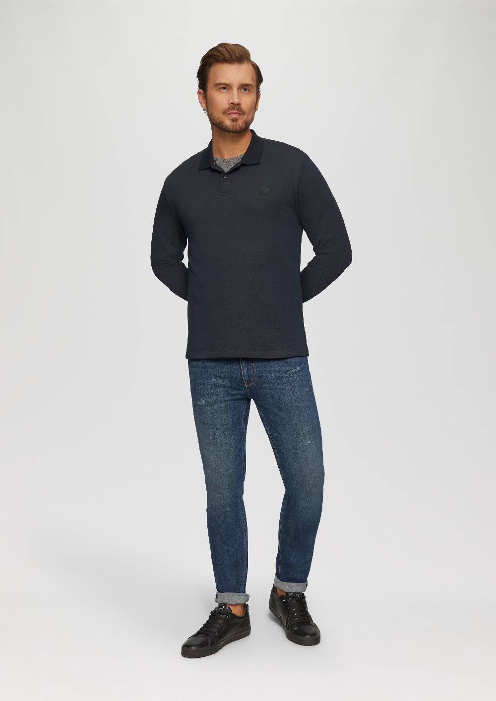 S.Oliver Poloshirt Aus Zweifarbigem Piqué