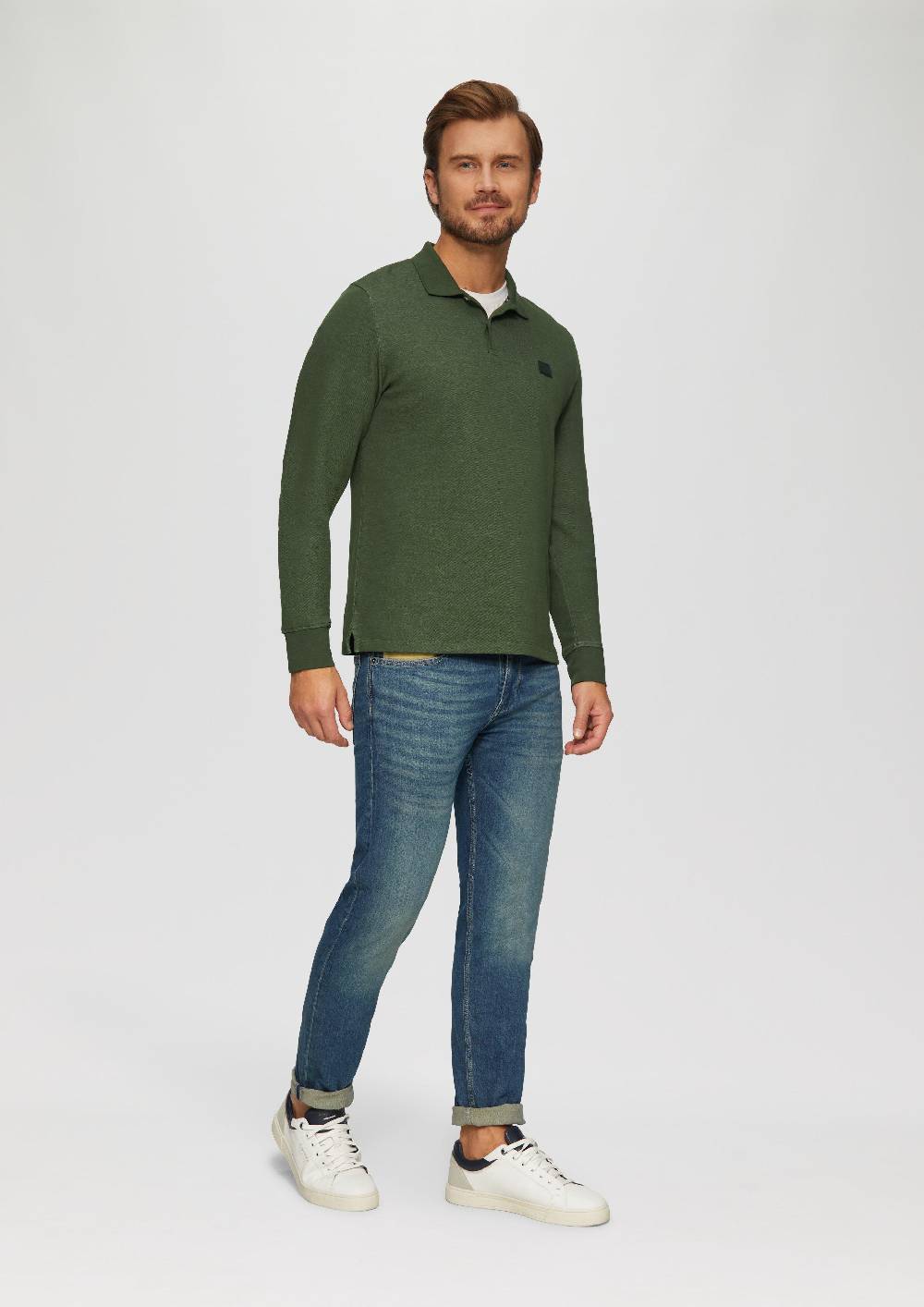 S.Oliver Poloshirt Aus Zweifarbigem Piqué