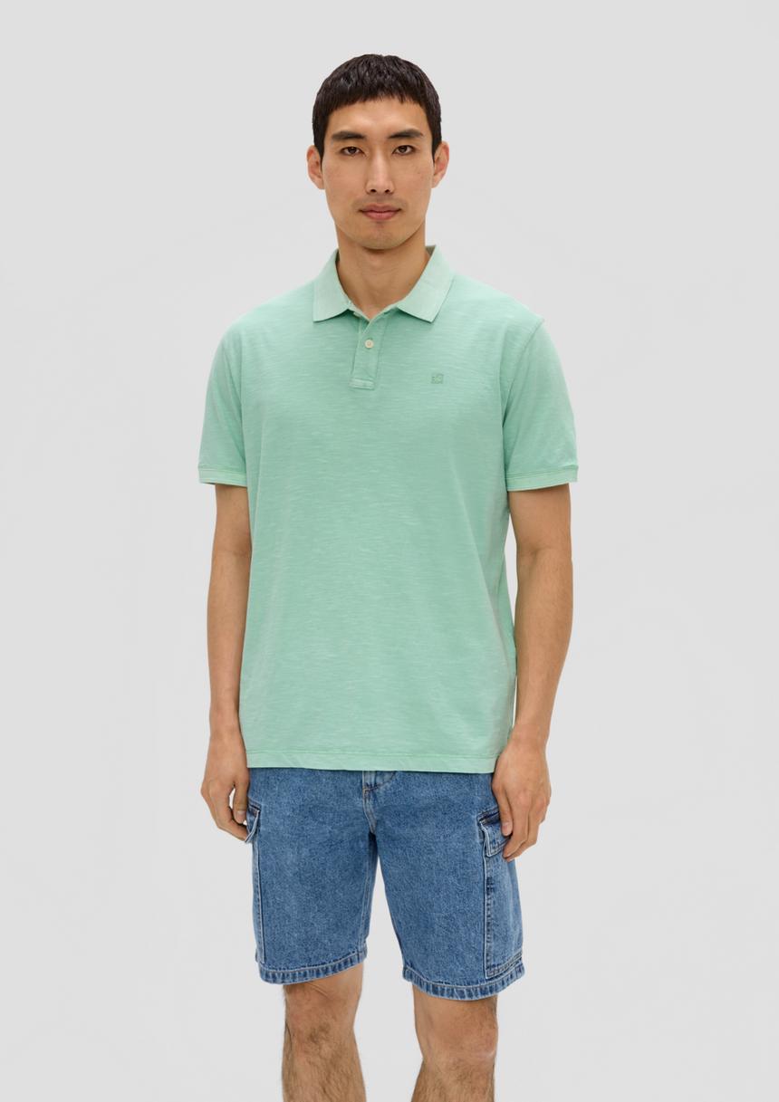 S.Oliver Poloshirt mit Logo-Detail und Garment Dye